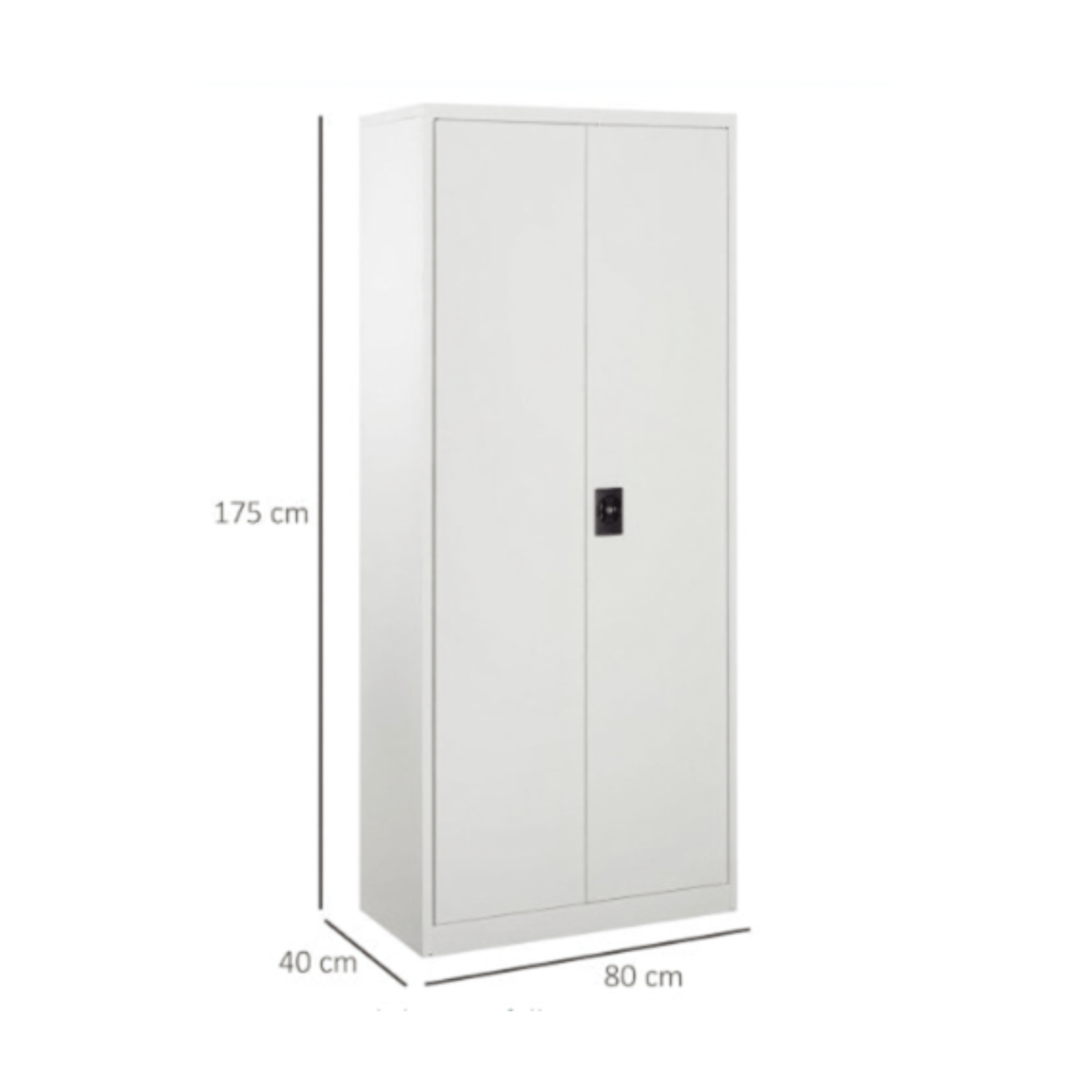 Tall Double-Door Metal Office Storage Cabinet (White)