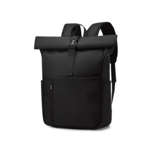 Roll-Top Water-Resistant Everyday Laptop Backpack (Matte Black)