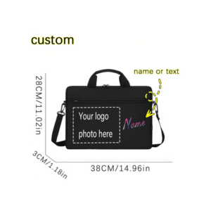 Custom Business Logo Laptop Messenger Bag with Shoulder Strap