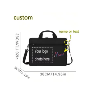 Custom Business Logo Laptop Messenger Bag with Shoulder Strap