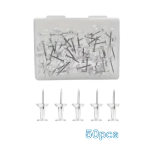 Clear Plastic Push Pins / Map Thumb Tacks (50-Piece Set)