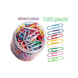 Colorful Metal Paper Clips in Clear Storage Tub (100-Pack)
