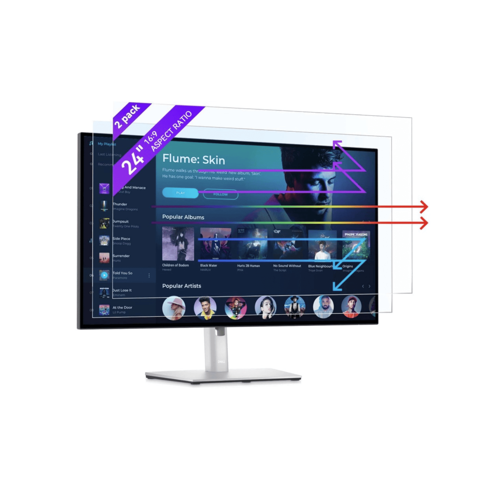 Premium Anti-Blue Light Screen Protector for 24-Inch Monitors (2-Pack)