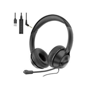 Jabra Evolve 20 Stereo Headset – Microsoft Certified Headphones for VoIP Softphone with Passive Noise Cancellation – USB-Cable with Controller – Black
