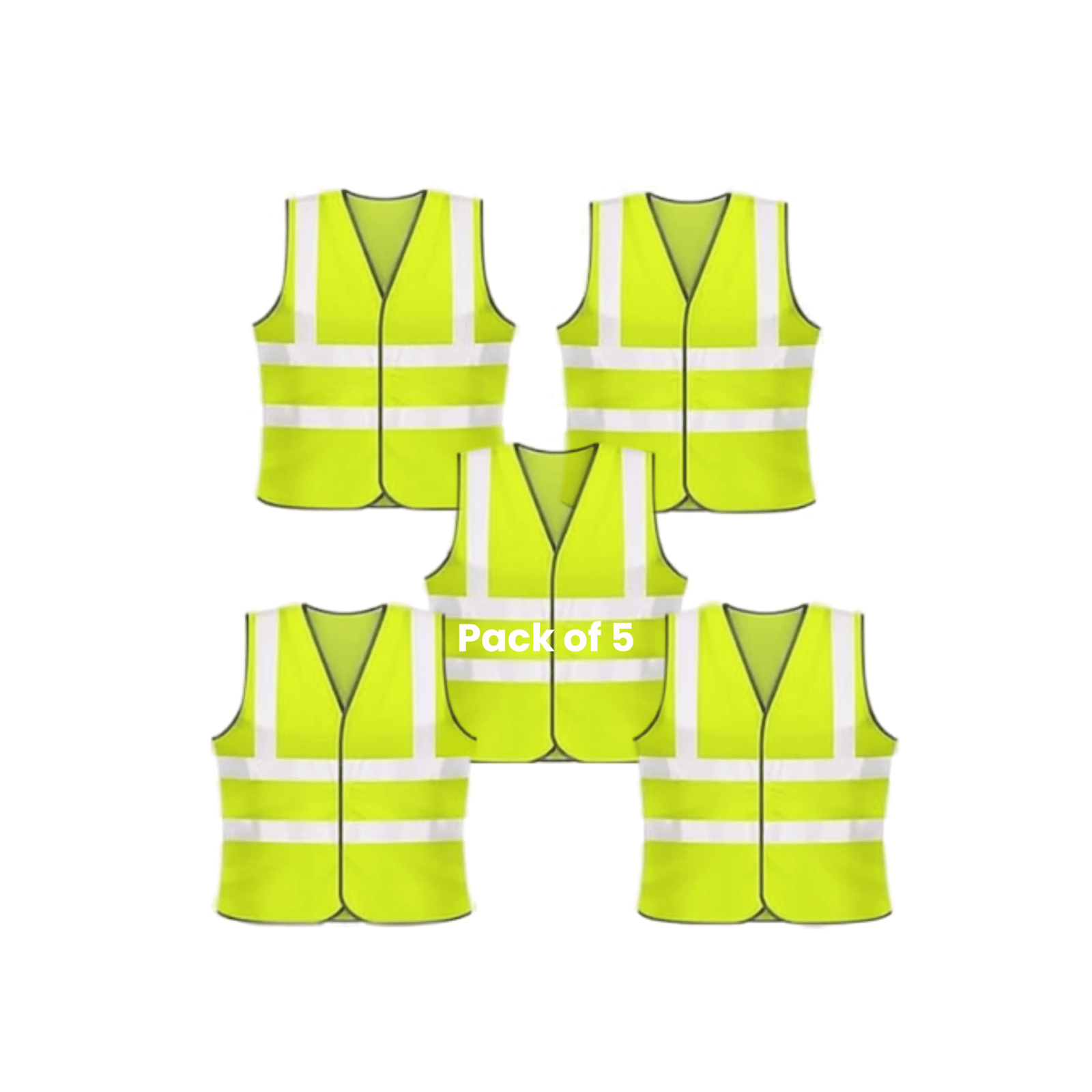 High-Visibility Reflective Safety Vests for Men & Women Personlised (5-Pack, Fluorescent Yellow)