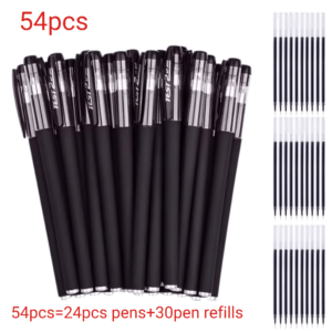 Retractable Black Gel Pens & Refills Set (54-Piece Mega Pack) Personalised