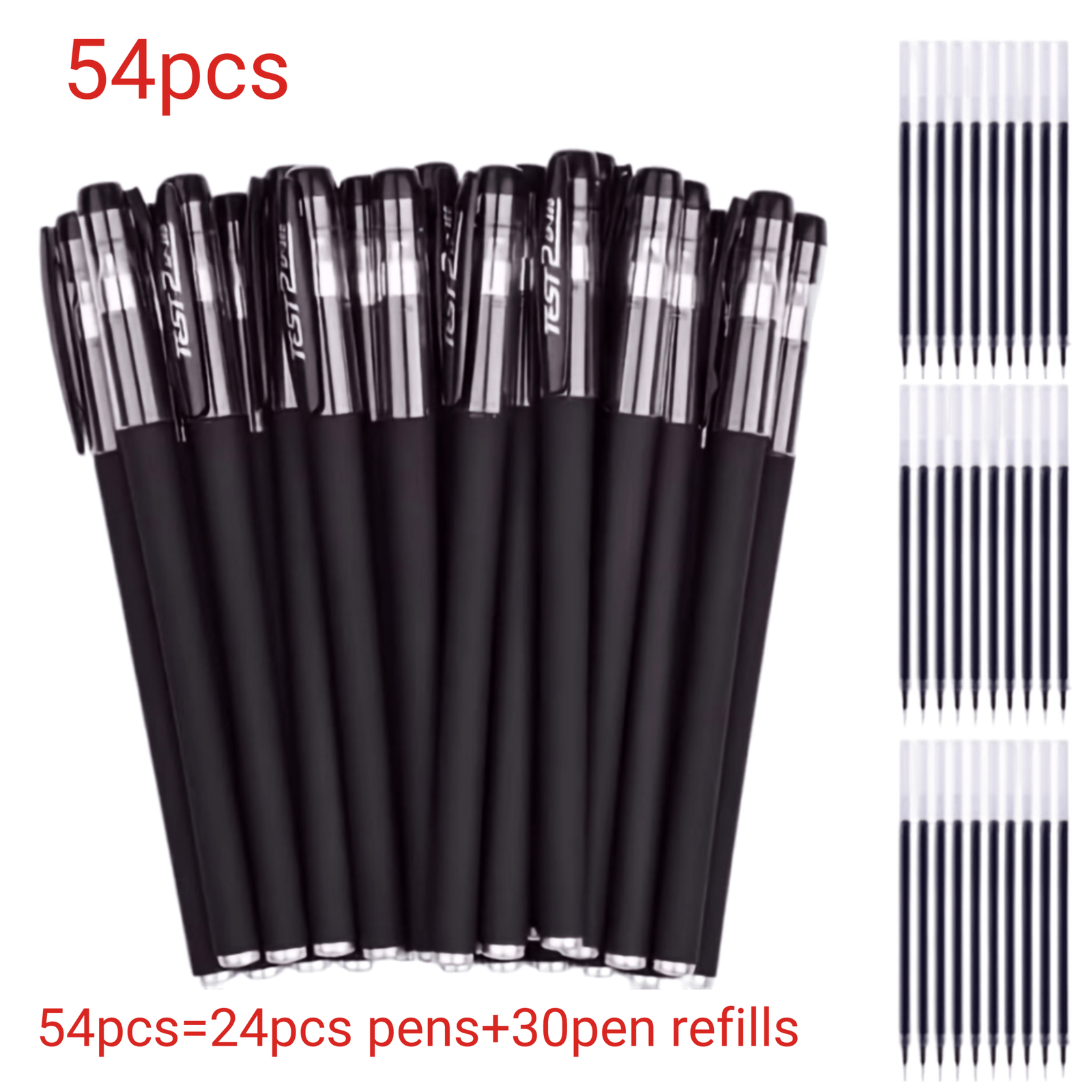 Retractable Black Gel Pens & Refills Set (54-Piece Mega Pack) Personalised