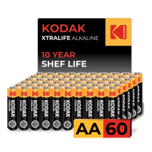 Kodak Xtralife Alkaline AA Batteries (60-Pack Value Box)