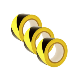 Hazard Warning Tape (Black & Yellow, 50mm x 33m, 2-Roll Pack)