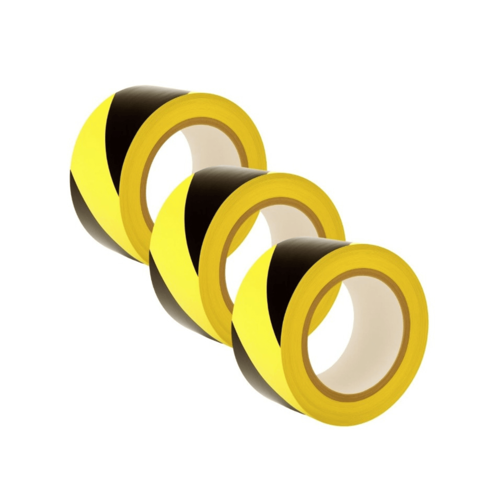 Hazard Warning Tape (Black & Yellow, 50mm x 33m, 2-Roll Pack)