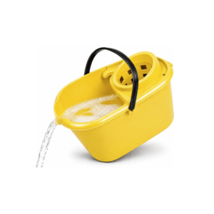 Heavy-Duty Plastic Mop Bucket with Wringer (12 Litre, Yellow)