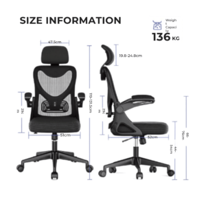 High-Back Ergonomic Mesh Office Chair with Adjustable Headrest
