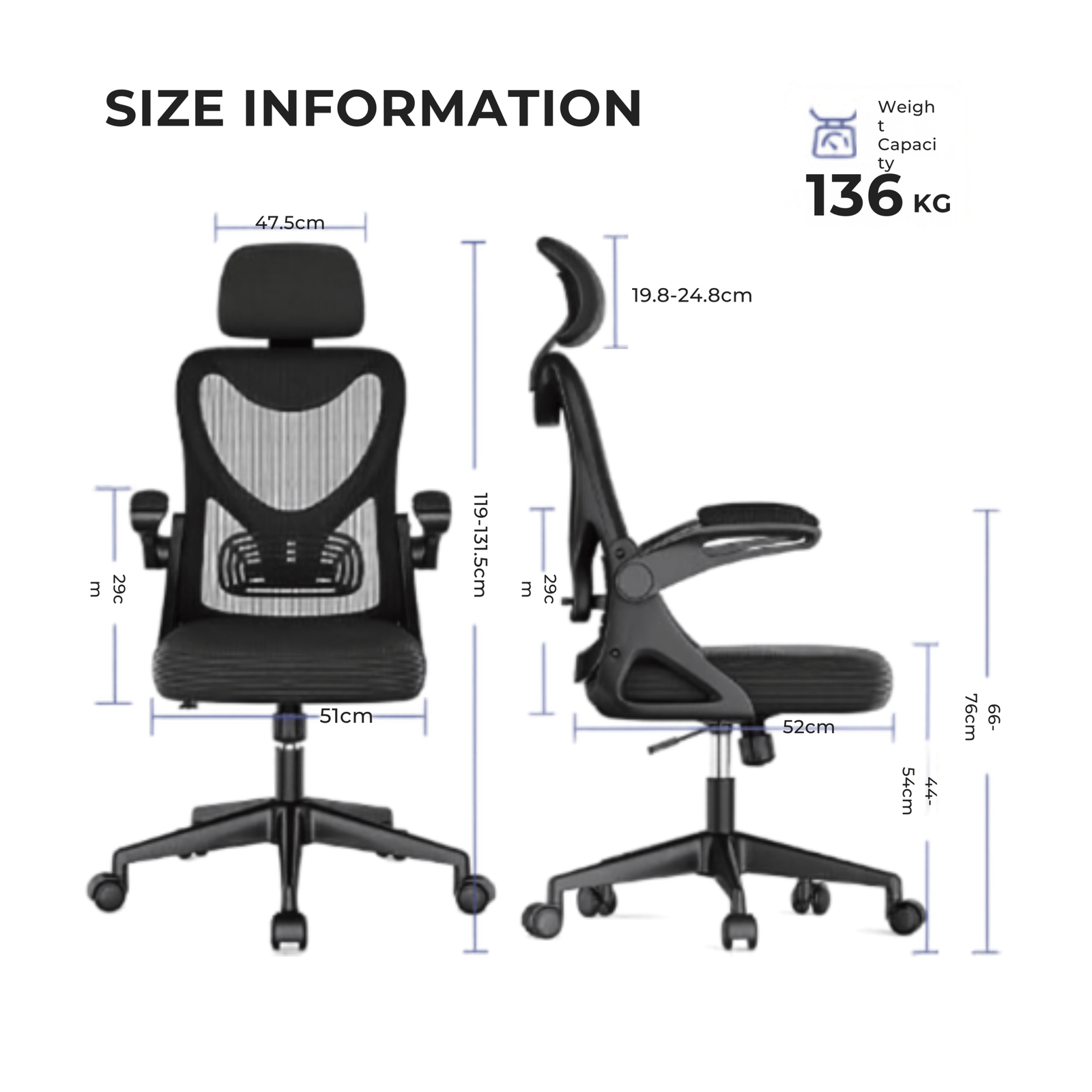 High-Back Ergonomic Mesh Office Chair with Adjustable Headrest