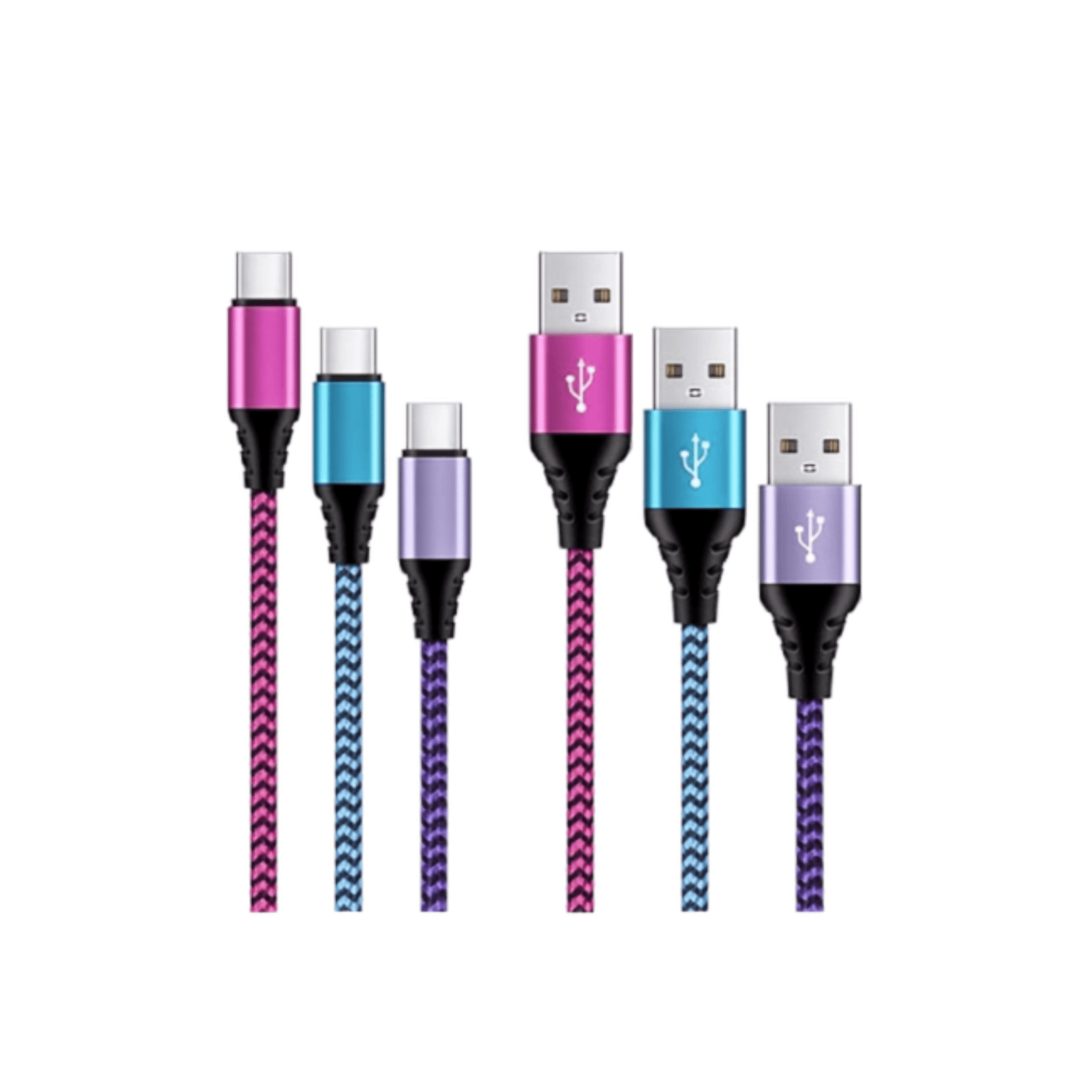 Heavy-Duty Braided Multi-USB Charging Cables (5-Pack)