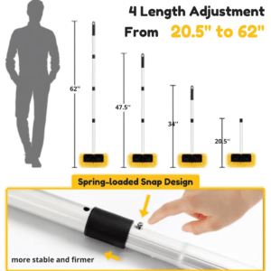 Telescopic Spring-Loaded Extension Pole (Adjustable 20.5" to 62") Car wash brush