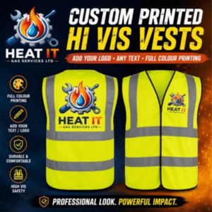 Custom Printed High-Visibility Safety Vest - Add Your Own Logo & Text, Full-Colour Personalized Workwear Reflective Waistcoat
