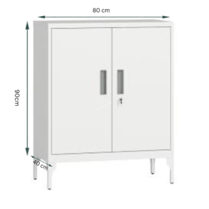 Metal Cabinet Storage Cupboard Lockable Steel Cabinet with Locking Doors, 2 Adjustable Shelves - Home, Office, Garage, Kitchen or Pantry, 90 x 80 x 40 cm