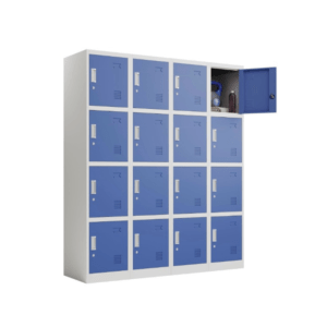 Multi-Compartment Metal Storage Lockers (Blue & White) 4