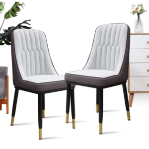 Padded leather chairs pack of 2