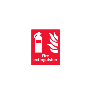 Foam Spray Fire Extinguisher ID Sign (Red & Green)