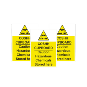 COSHH Cupboard Chemical Hazard Warning Labels (6-Pack)