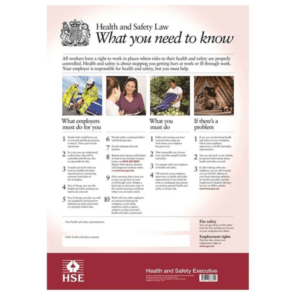 Official HSE Health and Safety Law Poster - "What You Need to Know" Standard Workplace Safety Poster (A2 Size)