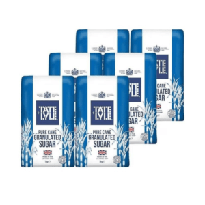 Tate & Lyle Pure Cane Granulated Sugar 1kg Bags – Premium Baking & Beverage Sweetener, Made in the UK – Bulk Pack of 6