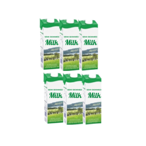 UHT Semi-Skimmed Milk 1L Cartons – Long Life Dairy Milk for Coffee, Tea, & Baking – Bulk Wholesale Pack of 6
