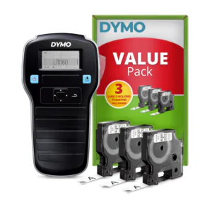 DYMO LabelManager 160 Handheld Label Maker Value Pack – Portable Label Printer with 3 Label Tapes Included