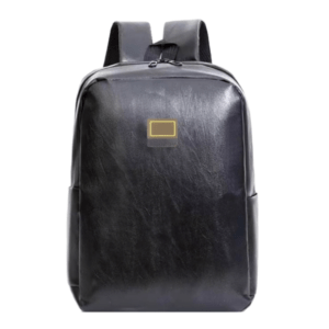 Premium Black Leather-Style Backpack – Water-Resistant Laptop Bag for Work, personalised