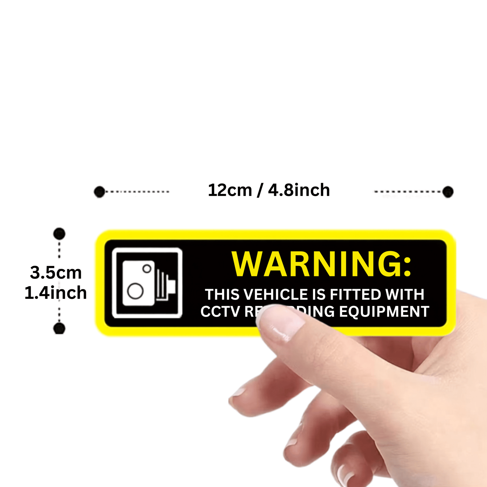 Mini "CCTV Warning" Window Stickers for Vehicles (6-Pack)