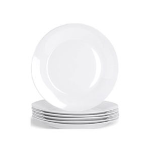 Classic White Porcelain Dinner Plates (Set of 6)