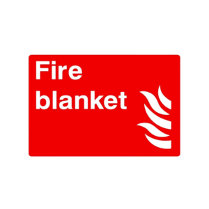 High-Visibility Red "Fire Blanket" Location Sign