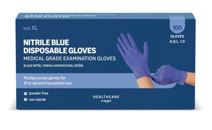 Blue Nitrile Disposable Gloves – Medical Grade, Powder-Free (Box of 100)